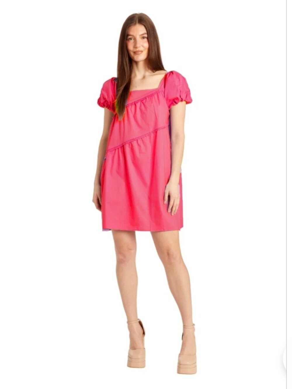 NEW TAYLOR TILLMAN Amelie Mini Dress Baby Doll in Berry Medium